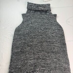 Sleeveless Turtleneck Sweater Tunic
